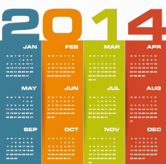 Delicate calendar 2014 year design vector 03 year delicate calendar 2014   