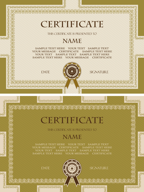 Golden template certificate design vector 05 template golden certificate   