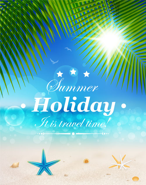 Set of Summer holidays elements vector background 05 holidays holiday elements element   