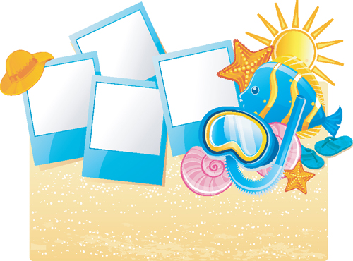 Set of Summer holidays elements vector background 01 summer holidays elements element   