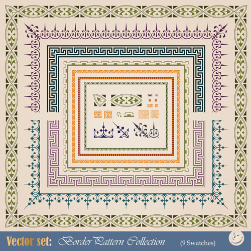 Vintage border pattern with frame design vector 02 vintage pattern frame Border pattern border   