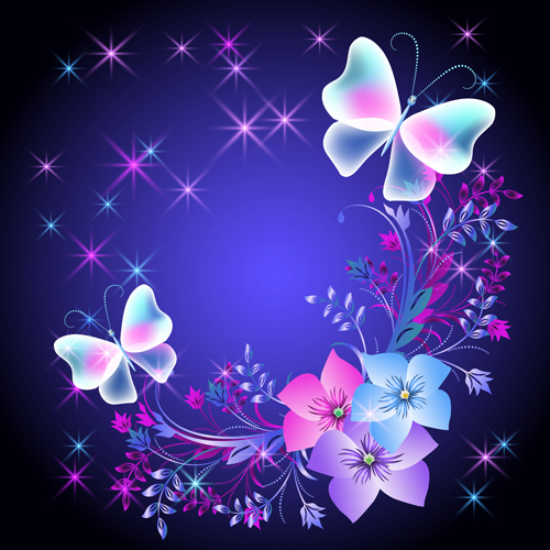 Beautiful butterflies with flowers vector background 03 flowers flower butterflies beautiful background   