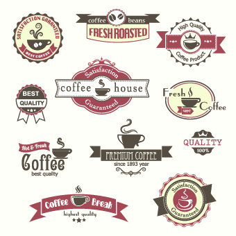 Modern Coffee Label vector set 01 modern label coffee   