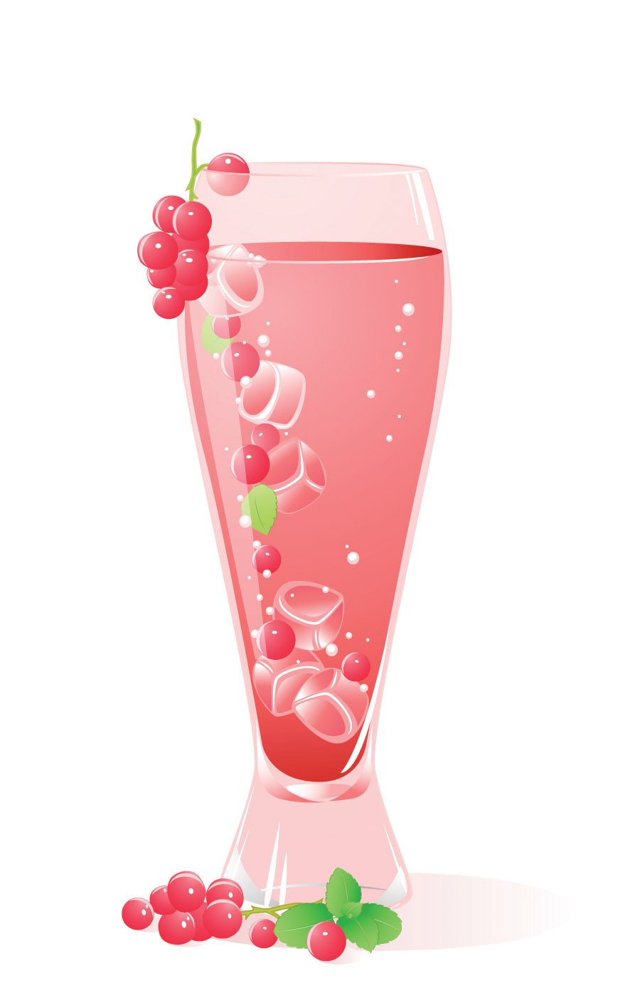 Pink juice with cup vector pink juice cup   