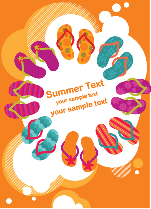 Set of Summer holidays elements vector background 03 summer holidays elements element   