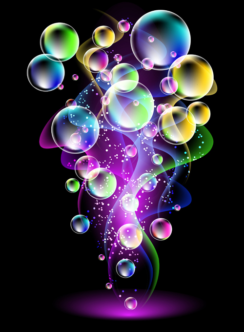Shiny colorful bubble with abstract background 01 shiny colorful bubble abstract   