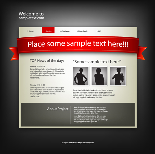 Personality Web site template design vector 03 web site template personality   