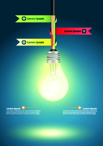 Idea infographics with Bulb vector graphic 05 template plate infographics infographic Idea bulb   