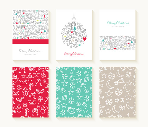 Christmas seamless pattern with cards vector 01 seamless pattern christmas cards   