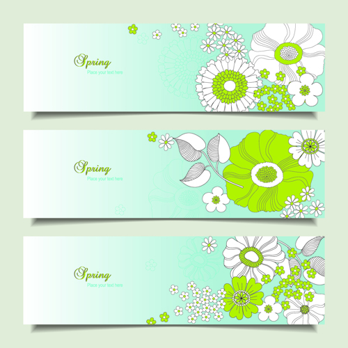 Flower spring banner vector material vector material spring flower banner   