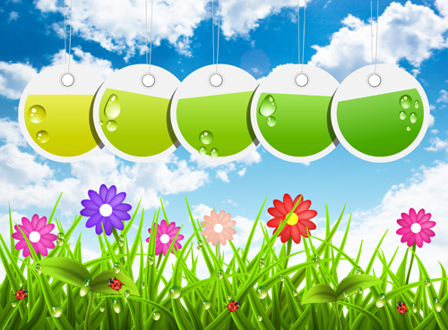 Tags and spring background art vector 02 tags spring background   