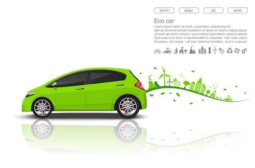 Eco car infographics vectors 04 infographics eco car   