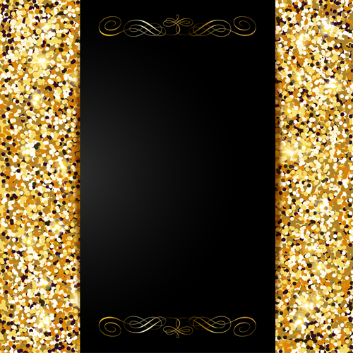 Golden with black VIP invitation card background vector 02 vip invitation   