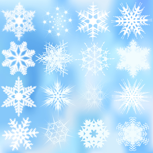 Different snowflakes pattern design vector set 01 snowflakes snowflake pattern different   