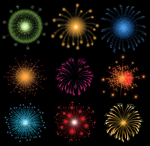 Colorful fireworks holiday illustration vector set 04 illustration holiday Fireworks colorful   