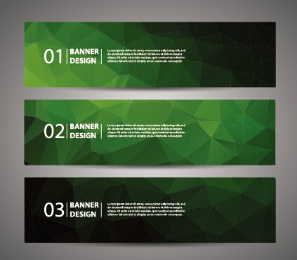 Geometric polygon with numbered banner vector 04 polygon numbered geometric banner   