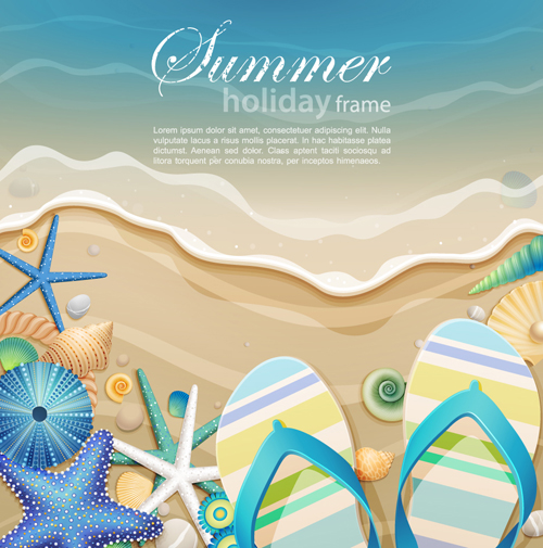 Set of Summer holidays elements vector background 02 summer holidays elements element   