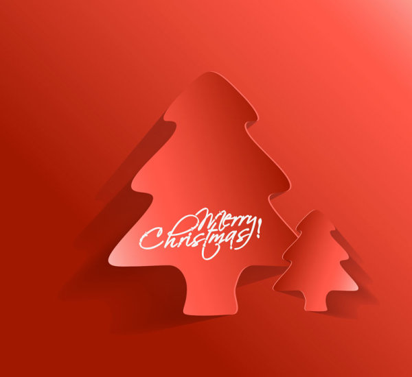 Paper cut Christmas tree design vector 21 tree paper cut christmas tree christmas   