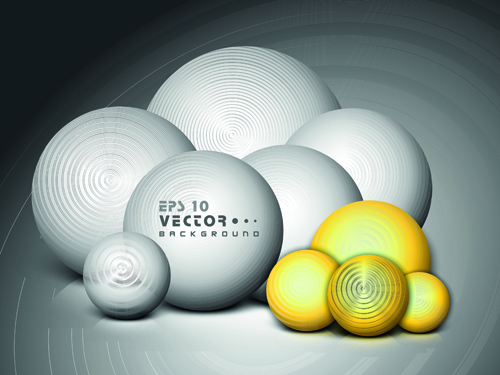 Set of 3D objects from vector background graphic 02 objects   