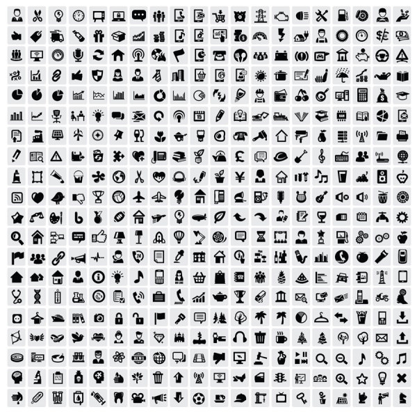 Huge collection of Black and white icons vector 16 Huge collection collection black and white black   