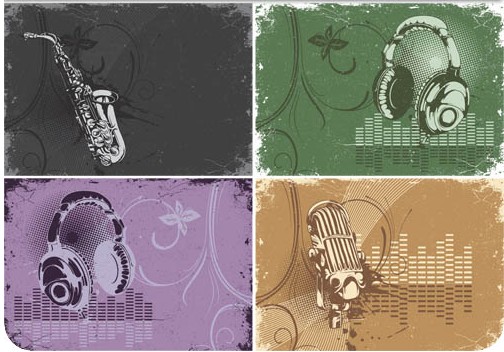 Music retro styles vector material style Retro style music   