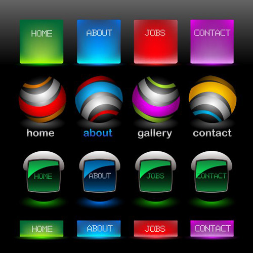 Company website menu buttons vector collection 07 website menu company collection buttons   
