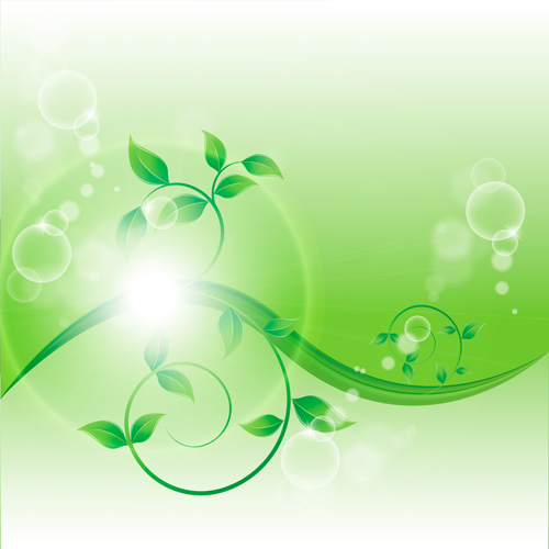Bright green leaves with air bubble vector background 04 Vector Background leaves leave green leaves bubble bright background   
