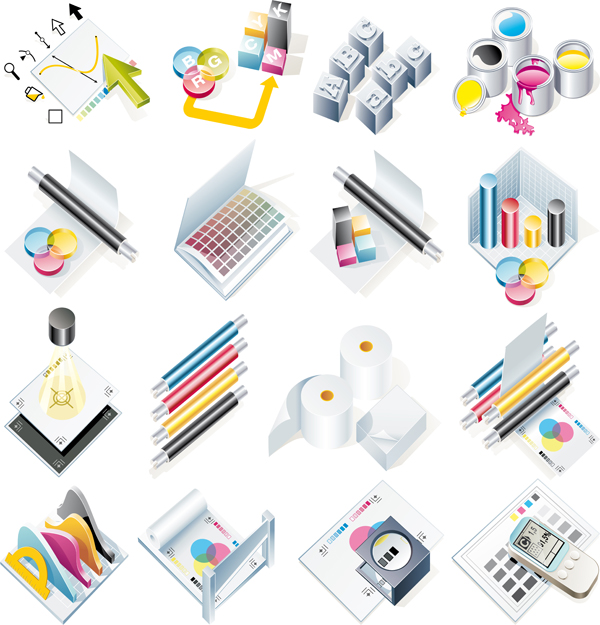 CMYK Creative icons vector theme icon cmyk   