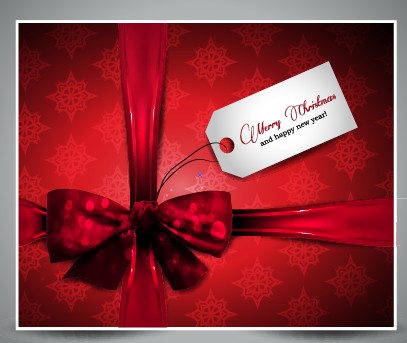 Red Christmas present cards vector 02 present christmas cards   