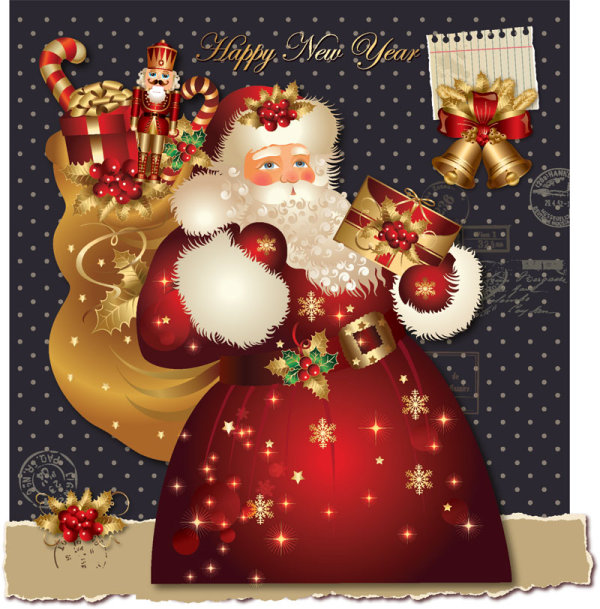 ornate greeting card of Santa Claus vector graphics 06 santa ornate greeting Claus card   