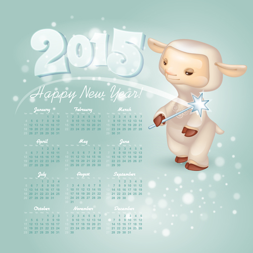 Calendar 2015 and funny sheep vector graphics 01 sheep calendar 2015   