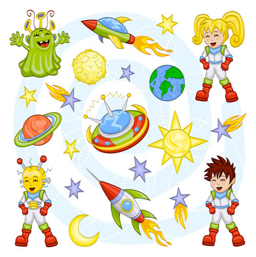 Cartoon Outer space Pattern vector 01 pattern vector outer space cartoon   