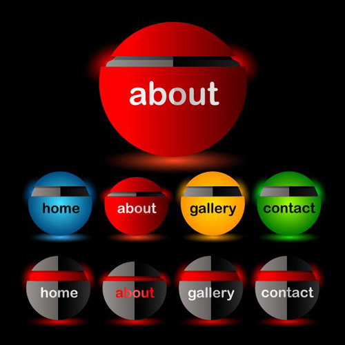 Company website menu buttons vector collection 09 website menu company collection buttons   