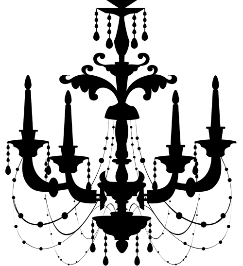 Ornate chandelier vector silhouette set 08 silhouette ornate chandelier   