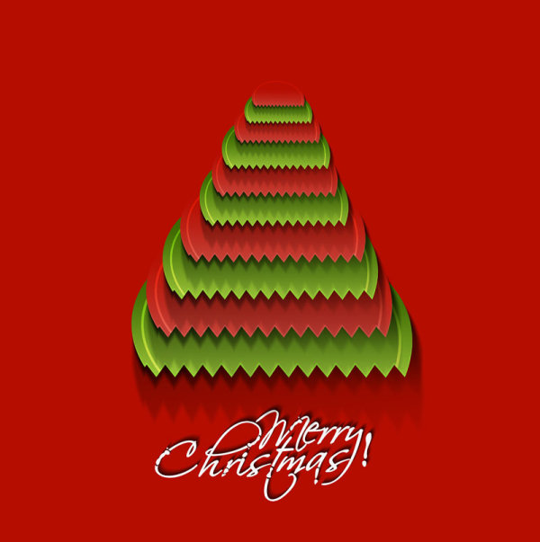 Paper cut Christmas tree design vector 10 paper free cut christmas tree christmas   