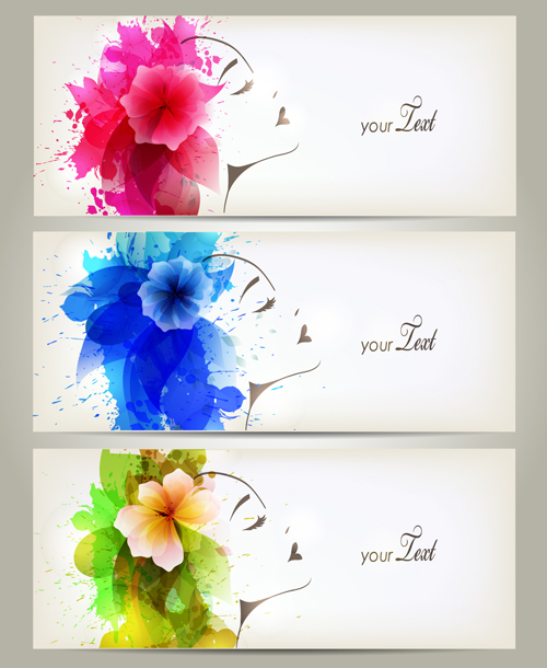 Watercolor floral woman creative design 06 watercolor floral creative   