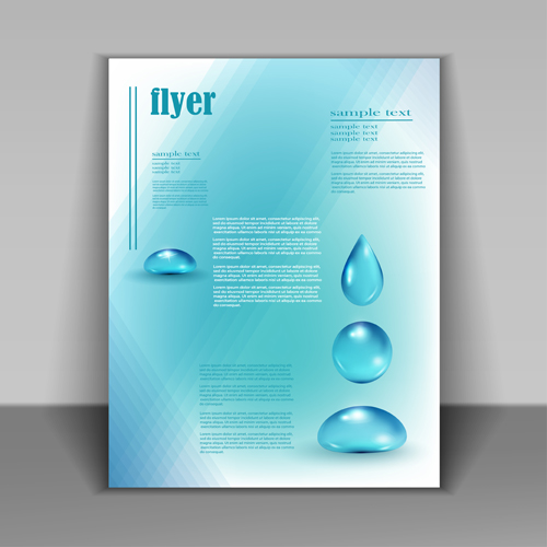 Creative water flyer cover vector material 02 water flyer creative cover   