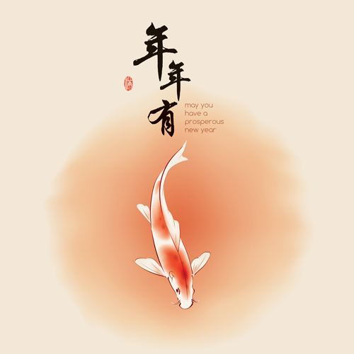 Fish every year with chinese new year vector 04 new year fish chinese   