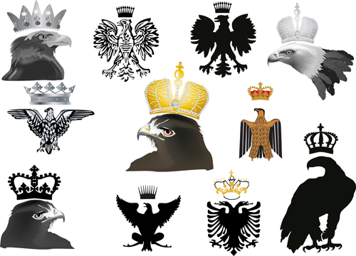 Eagle sign with crown vector material sign material eagle crown   