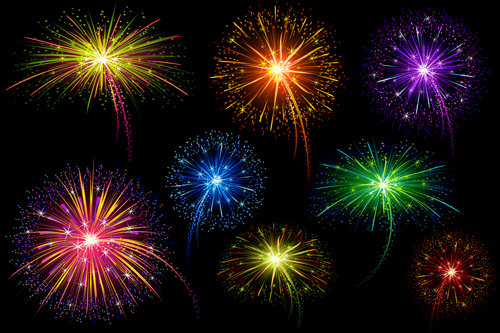 Brilliant holiday fireworks vectors set 02 holiday Fireworks brilliant   