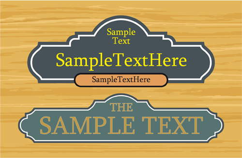 Set of Wooden labels vector graphic 04 wooden wood labels label banner   