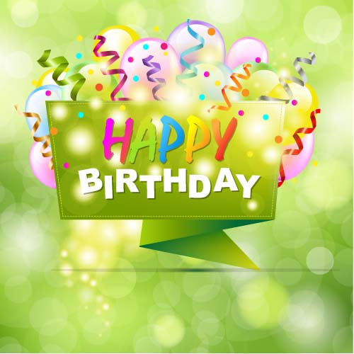 Happy birthday lables with green background vector lables happy green birthday background   