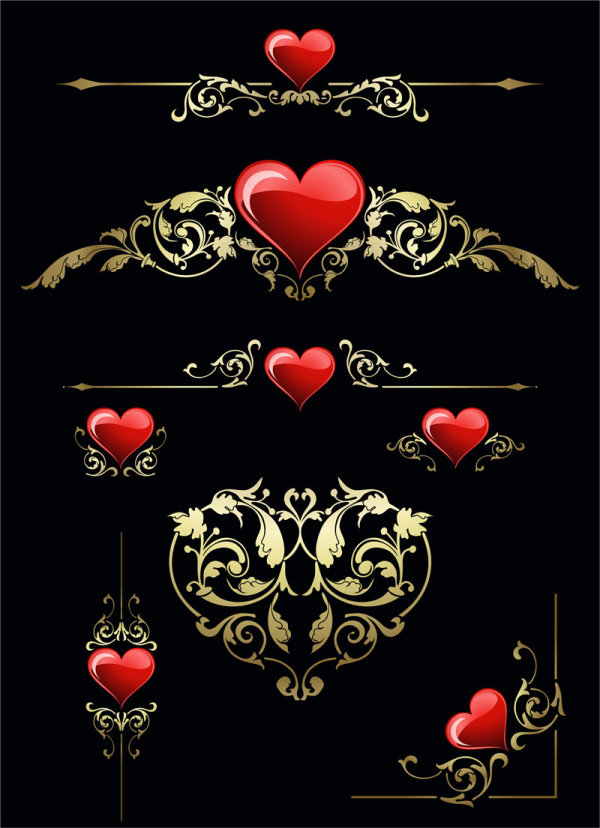 heart and the floral vector the pattern heart and   