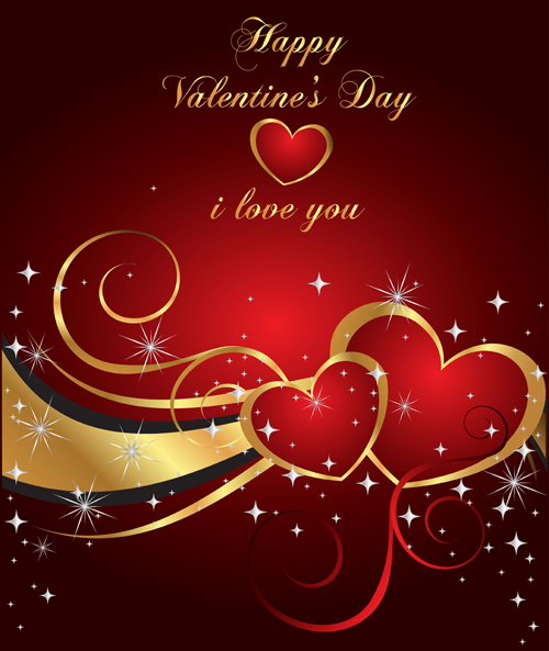 Valentine Day Background with hearts vector 04 Valentine day Valentine hearts   