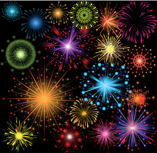 Colorful fireworks holiday illustration vector set 05 illustration holiday Fireworks colorful   