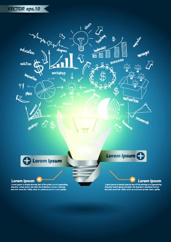 Idea infographics with Bulb vector graphic 03 template infographics infographic Idea bulb   