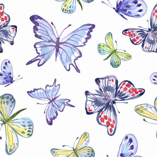 Vector butterflies seamless pattern design material 03 seamless butterflies   