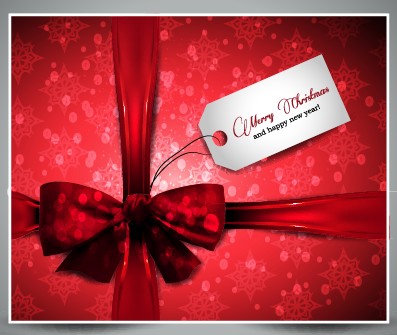 Red Christmas present cards vector 01 red present christmas cards   
