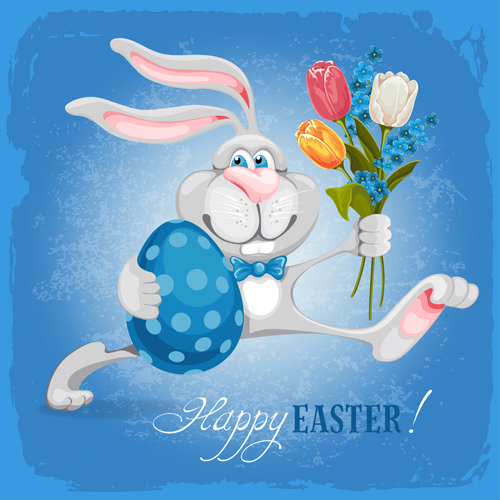 Happy easter bunny background vector graphic 03 vector graphic happy easter bunny background vector background   