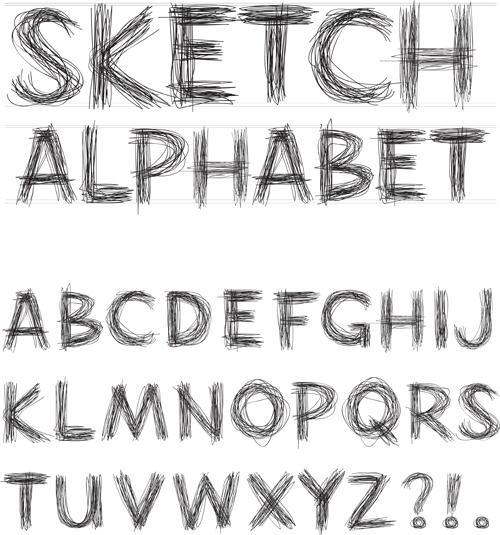 Hand drawn Alphabets design vector 02 hand-draw hand drawn alphabet   